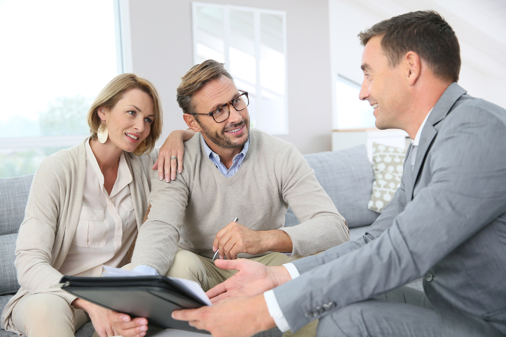 Medicare agent communicating with current clients.