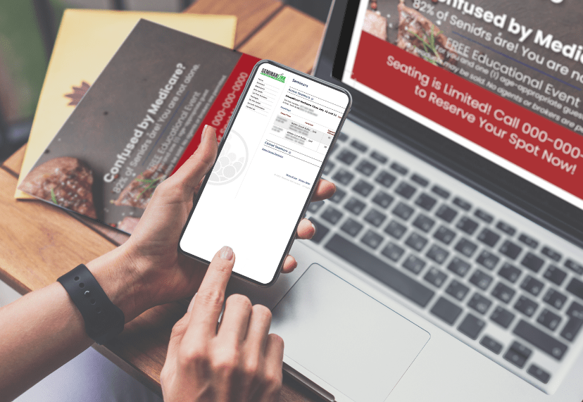 SeminarLink page open on a phone screen