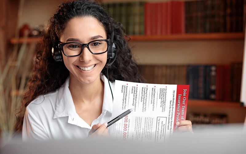 Remote Insurance Agent wearing headset
