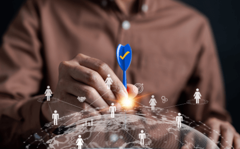 An image of a preneed agent communicating with a client.